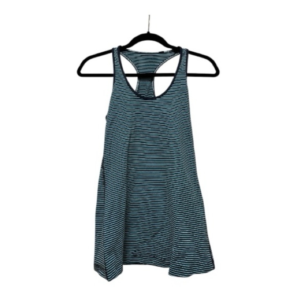 Lululemon Athletica Navy and Teal Striped Tank Top